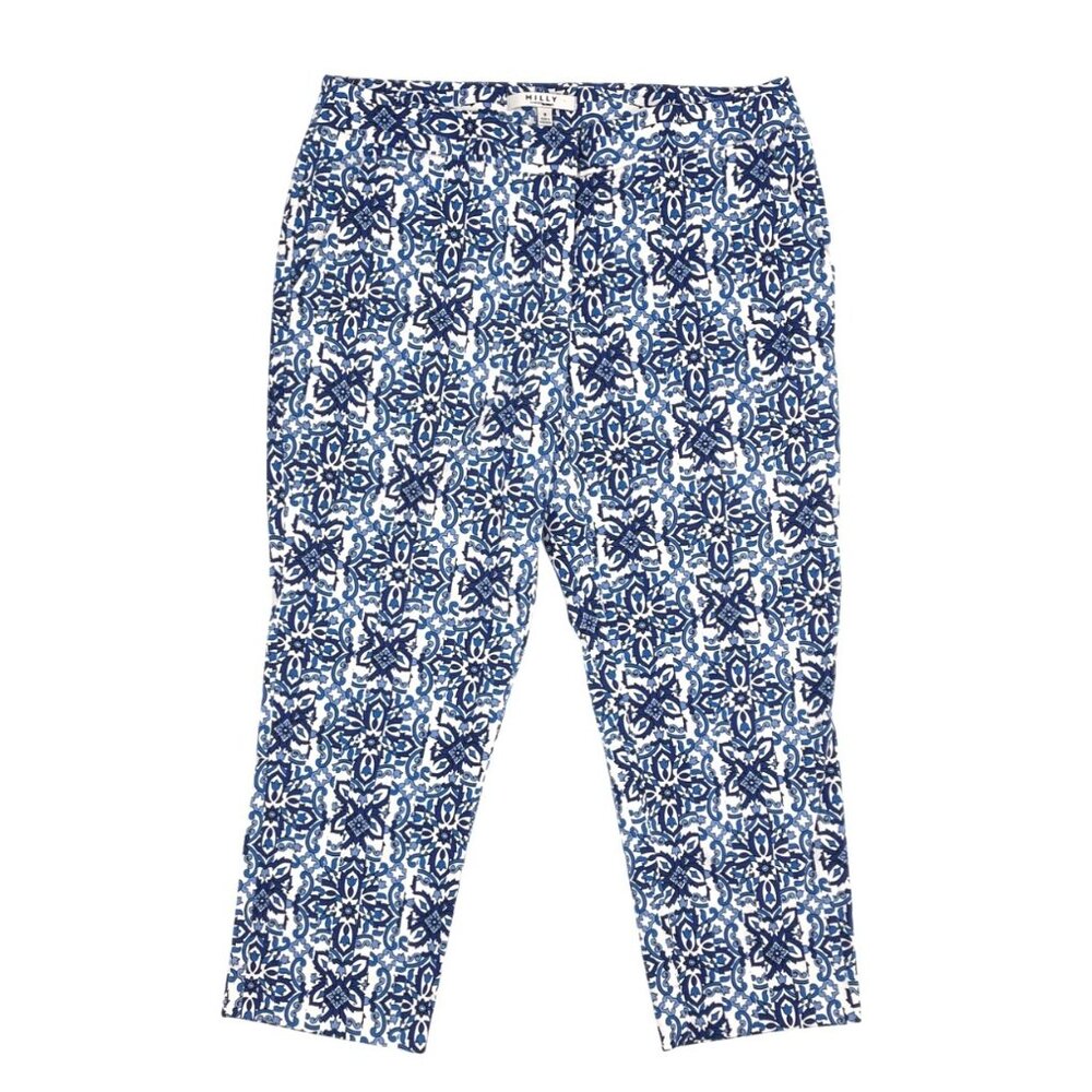 Milly For Design Nation Womens Blue White Nautical Sailor Ankle Pants Size 8